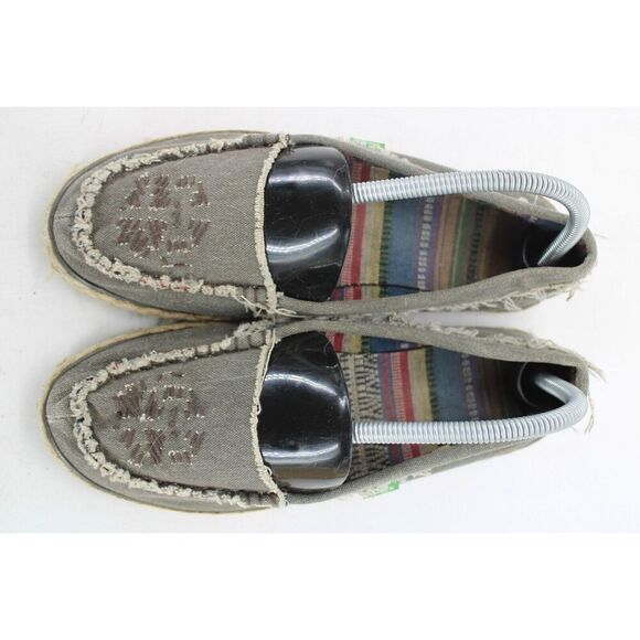 Sanuk Women's Espathrill Grey Canvas Flats Espadrille Size 9 - Picture 3 of 11